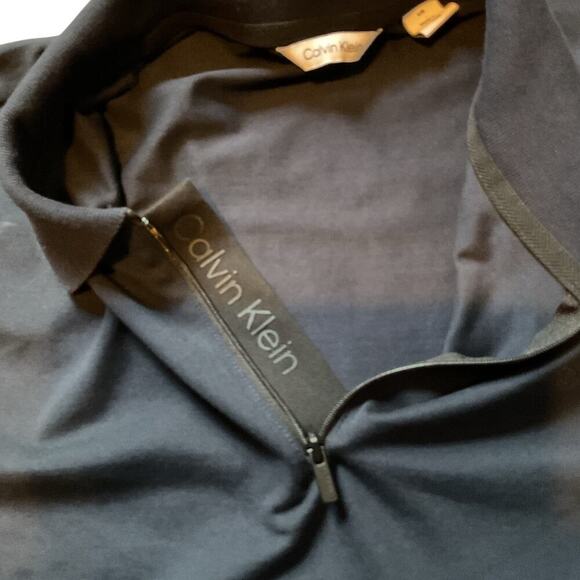 Calvin Klein Men’s Logo Quarter Zip. Short Sleeve. Sapphire Size Large - Picture 5 of 10
